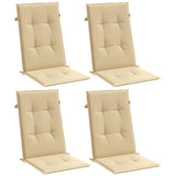 Vidaxx coussins de chaise 4 pcs dossier haut 120x50x4 cm tissu mélangé beige