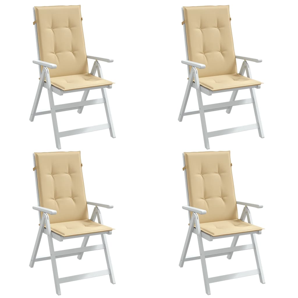 Vidaxx coussins de chaise 4 pcs dossier haut 120x50x4 cm tissu mélangé beige
