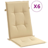 Vidaxx coussins de chaise 6 pcs dossier haut 120x50x4 cm tissu mélangé beige