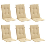 Vidaxx coussins de chaise 6 pcs dossier haut 120x50x4 cm tissu mélangé beige