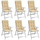Vidaxx coussins de chaise 6 pcs dossier haut 120x50x4 cm tissu mélangé beige