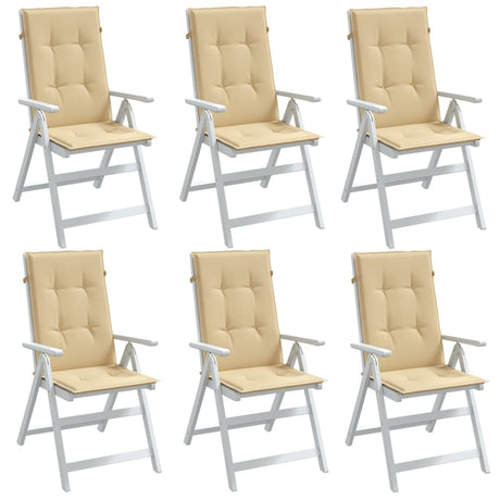 Vidaxx coussins de chaise 6 pcs dossier haut 120x50x4 cm tissu mélangé beige