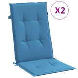 Vidaxx coussins de chaise 2 pcs dossier haut 120x50x4 cm tissu mélangé bleu