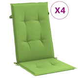 VidaXL coussins de chaise 4 pcs dossier haut 120x50x4 cm tissu vert mélangé