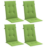 VidaXL coussins de chaise 4 pcs dossier haut 120x50x4 cm tissu vert mélangé