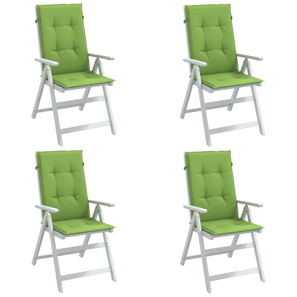 VidaXL coussins de chaise 4 pcs dossier haut 120x50x4 cm tissu vert mélangé