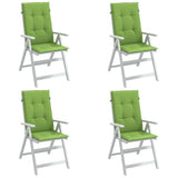 VidaXL coussins de chaise 4 pcs dossier haut 120x50x4 cm tissu vert mélangé