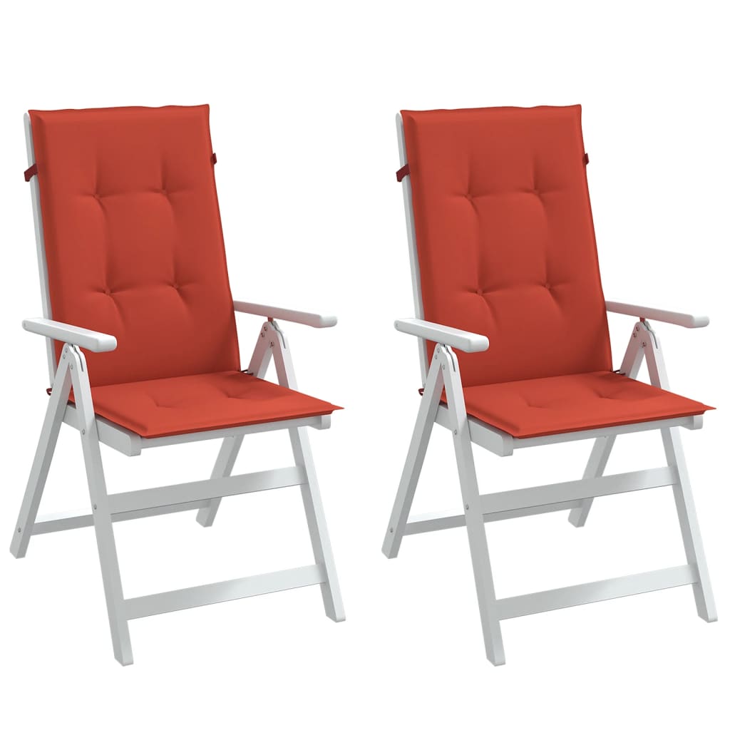 Vidaxx coussins de chaise 2 pcs dossier haut 120x50x4 cm tissu mélangé rouge