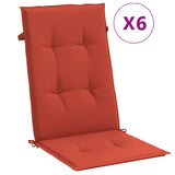 Vidaxx coussins de chaise 6 pcs dossier haut 120x50x4 cm tissu mélangé rouge