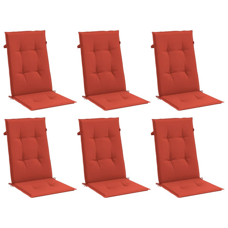 Vidaxx coussins de chaise 6 pcs dossier haut 120x50x4 cm tissu mélangé rouge