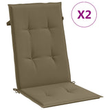 Vidaxx coussins de chaise 2 pcs dossier haut 120x50x4 cm tissu mélange taupe
