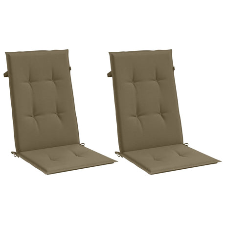 Vidaxx coussins de chaise 2 pcs dossier haut 120x50x4 cm tissu mélange taupe