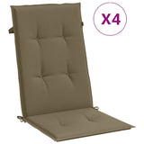 Vidaxl stolputer 4 st høye rygg 120x50x4 cm stoff blandet taupe