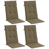 Vidaxx coussins de chaise 4 pcs dossier haut 120x50x4 cm tissu mélange taupe