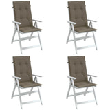 Vidaxx coussins de chaise 4 pcs dossier haut 120x50x4 cm tissu mélange taupe
