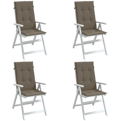 Vidaxx coussins de chaise 4 pcs dossier haut 120x50x4 cm tissu mélange taupe