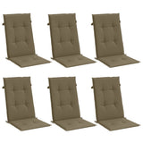 Vidaxx coussins de chaise 6 pcs dossier haut 120x50x4 cm tissu mélange taupe