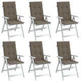 Vidaxx coussins de chaise 6 pcs dossier haut 120x50x4 cm tissu mélange taupe