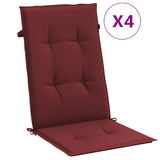 Vidaxx coussins de chaise 4 pcs dossier haut 120x50x4 cm tissu mélangé vin rouge