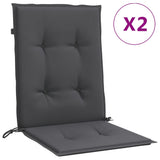 Vidaxx coussins de chaise 2 pcs dossier bas 100x50x4 cm tissu mélangé anthracite