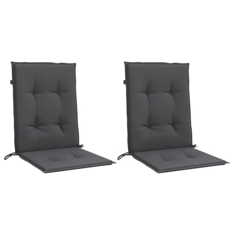 Vidaxx coussins de chaise 2 pcs dossier bas 100x50x4 cm tissu mélangé anthracite