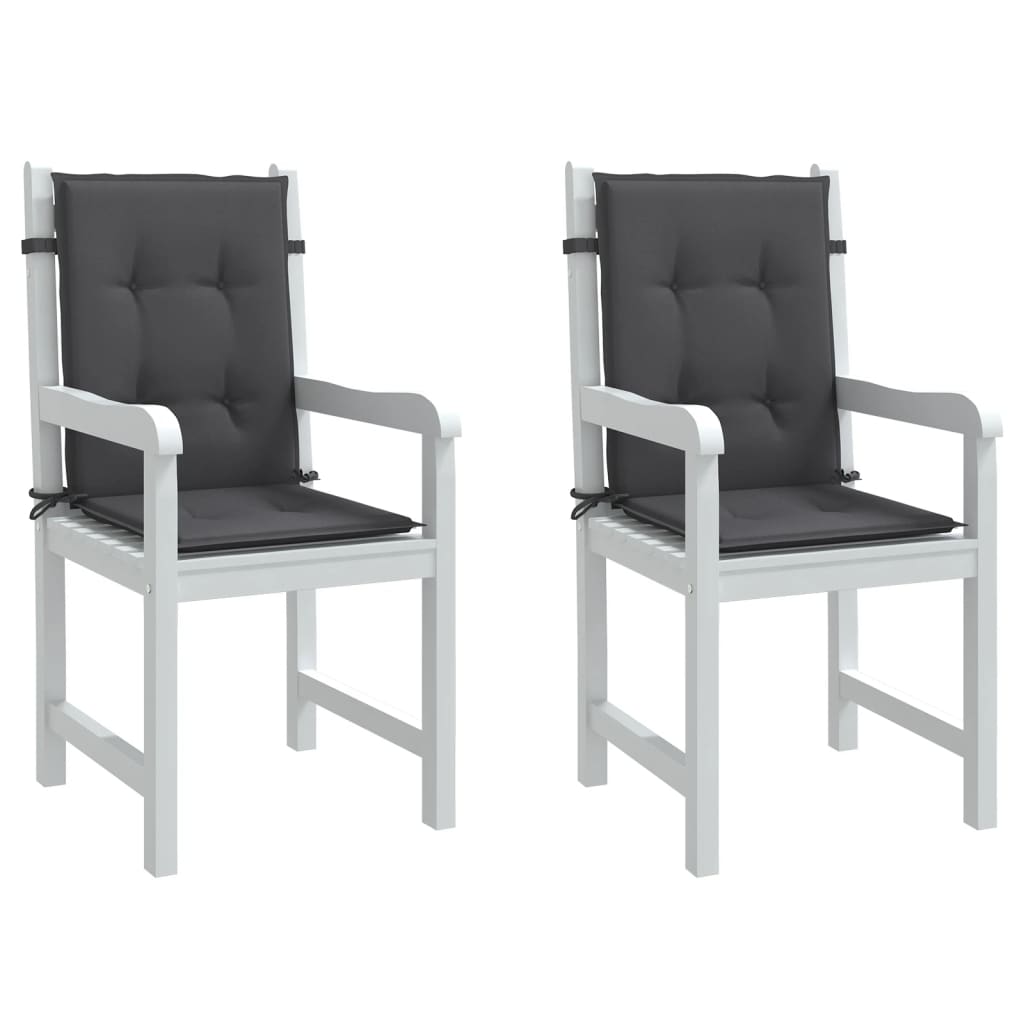 Vidaxx coussins de chaise 2 pcs dossier bas 100x50x4 cm tissu mélangé anthracite