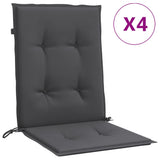 VidaXL coussins de chaise 4 pcs dossier bas 100x50x4 cm tissu mélangé anthracite