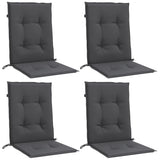 VidaXL coussins de chaise 4 pcs dossier bas 100x50x4 cm tissu mélangé anthracite