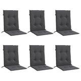 Vidaxx coussins de chaise 6 pcs dossier bas 100x50x4 cm tissu mélangé anthracite