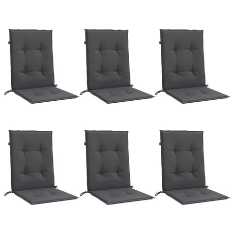 Vidaxx coussins de chaise 6 pcs dossier bas 100x50x4 cm tissu mélangé anthracite