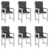 Vidaxx coussins de chaise 6 pcs dossier bas 100x50x4 cm tissu mélangé anthracite