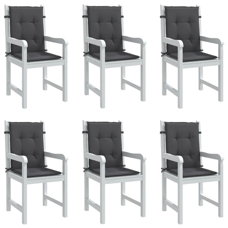 Vidaxx coussins de chaise 6 pcs dossier bas 100x50x4 cm tissu mélangé anthracite