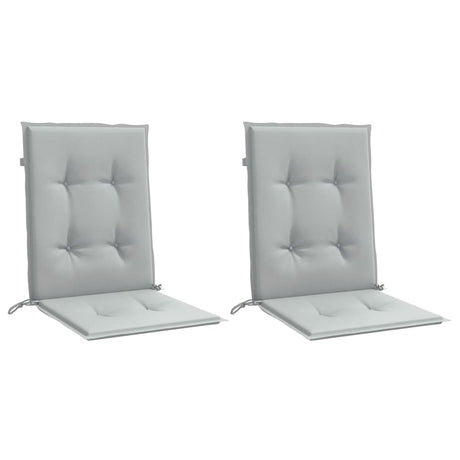 Vidaxx coussins de chaise 2 pcs dossier bas 100x50x4 cm tissu gris clair