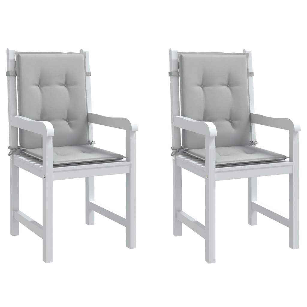 Vidaxx coussins de chaise 2 pcs dossier bas 100x50x4 cm tissu gris clair