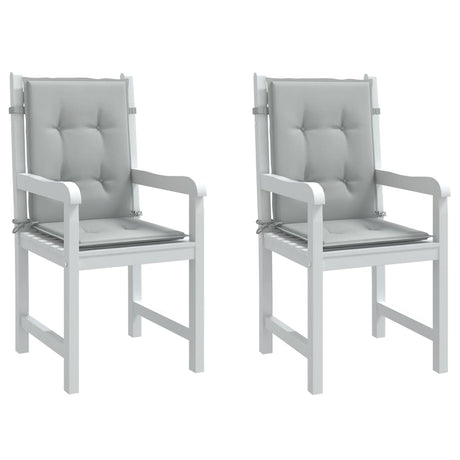 Vidaxx coussins de chaise 2 pcs dossier bas 100x50x4 cm tissu gris clair