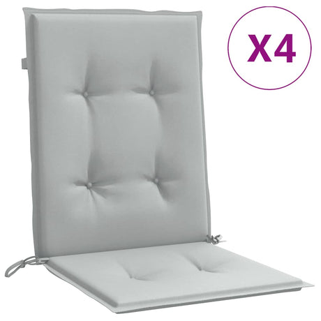 Vidaxx coussins de chaise 4 pcs dossier bas 100x50x4 cm tissu gris clair