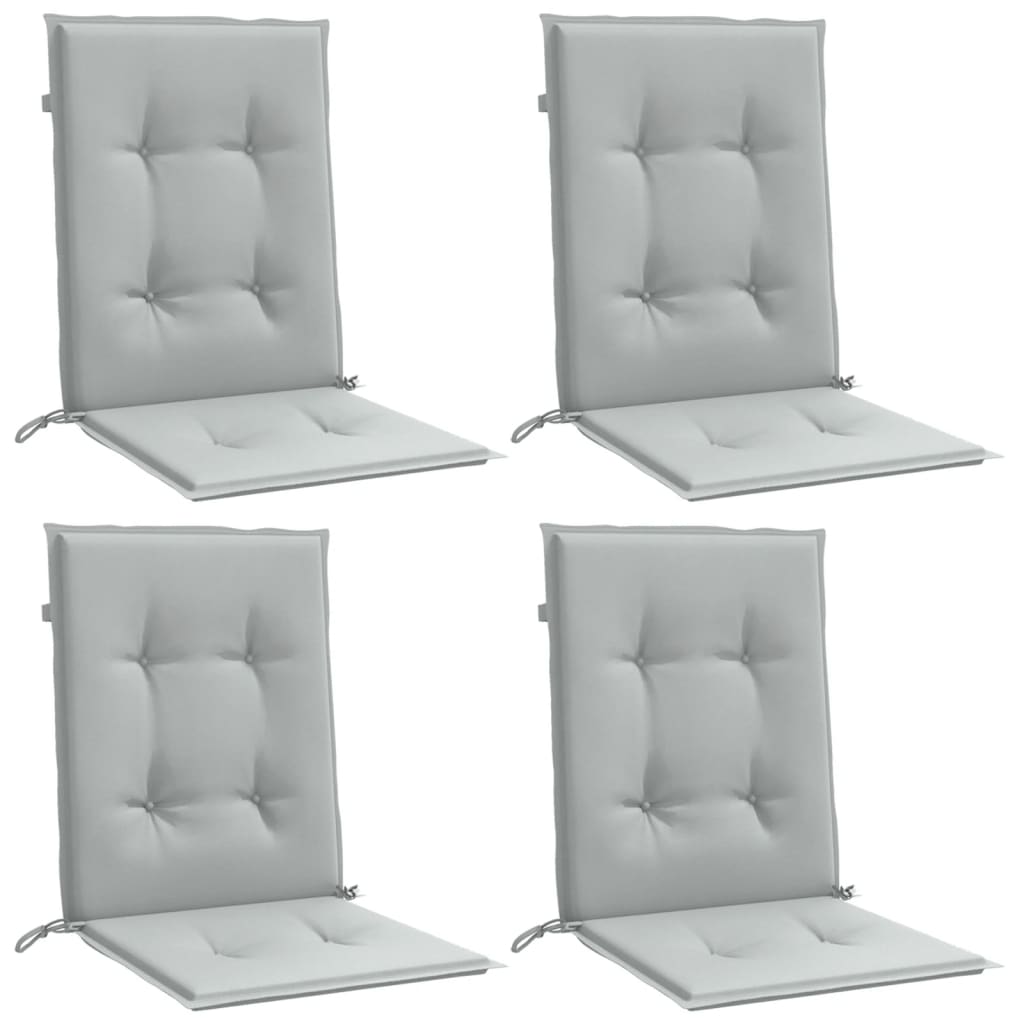 Vidaxx coussins de chaise 4 pcs dossier bas 100x50x4 cm tissu gris clair