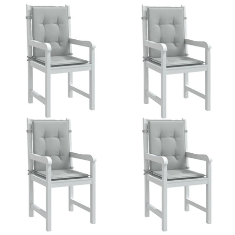 Vidaxx coussins de chaise 4 pcs dossier bas 100x50x4 cm tissu gris clair