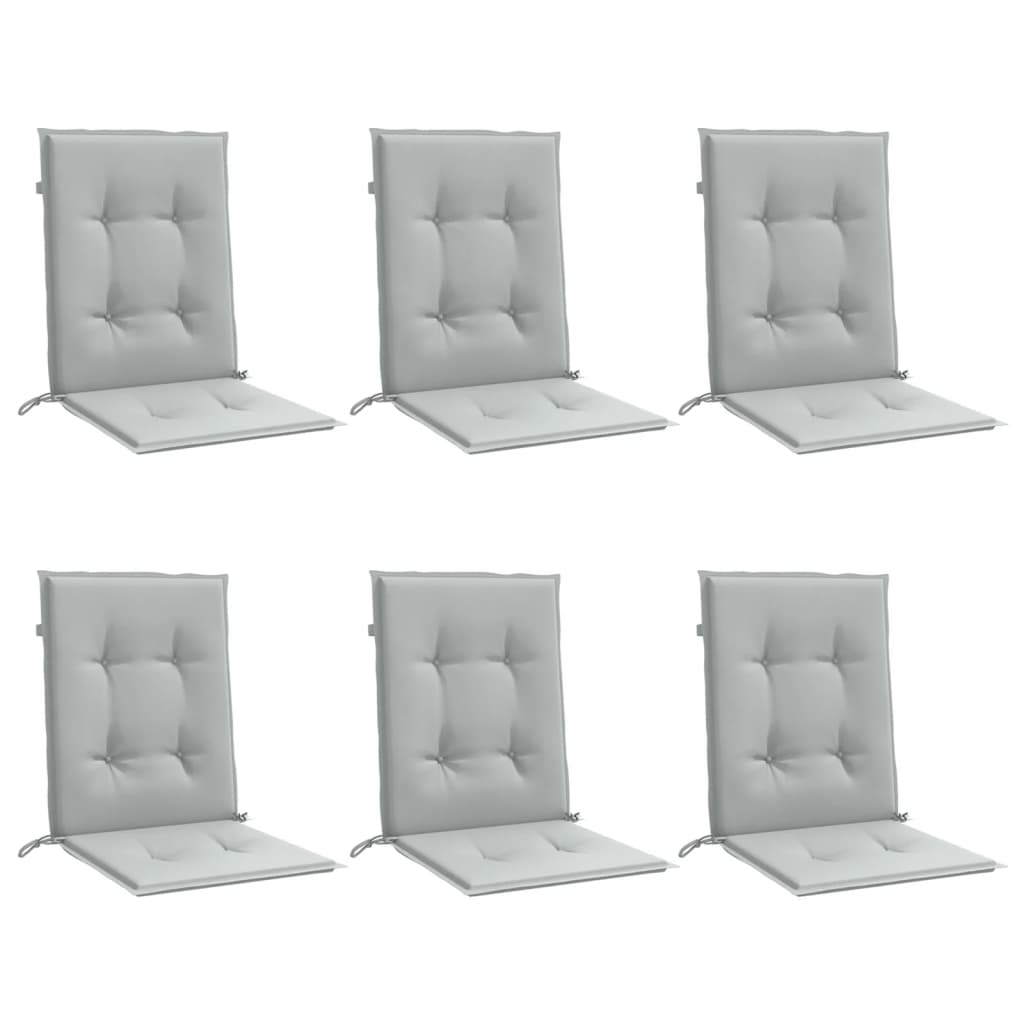 Vidaxx coussins de chaise 6 pcs dossier bas 100x50x4 cm tissu gris clair