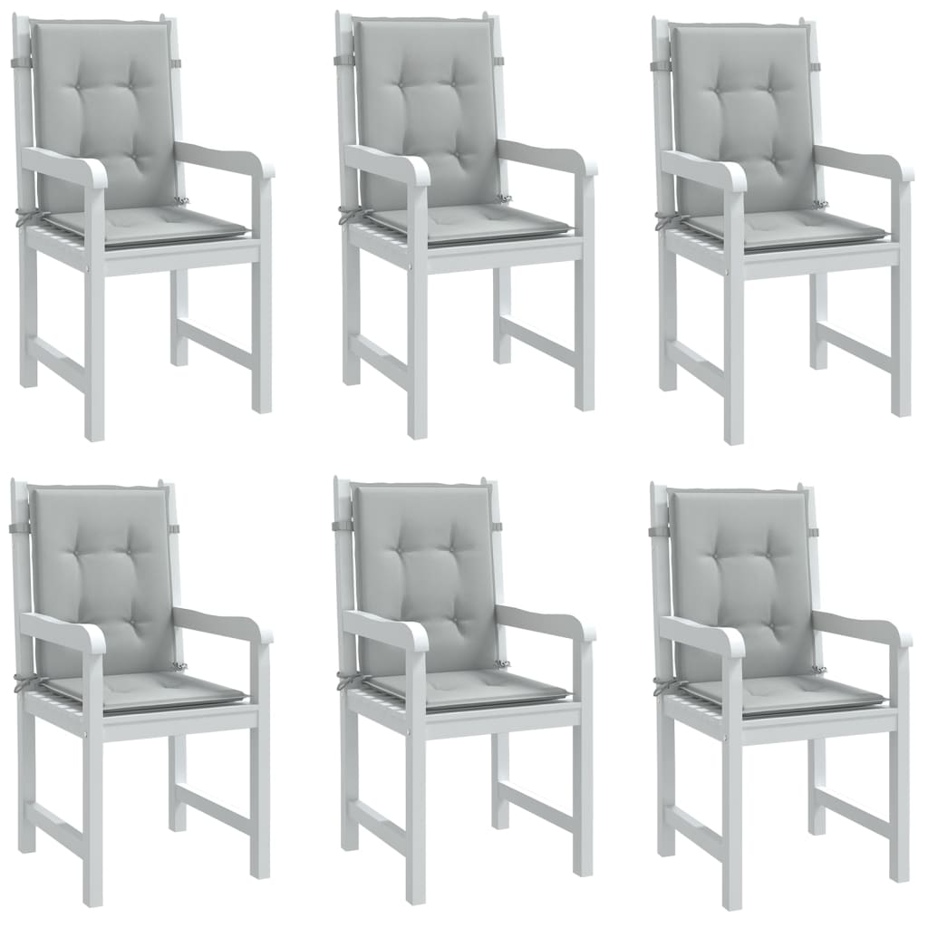 Vidaxx coussins de chaise 6 pcs dossier bas 100x50x4 cm tissu gris clair