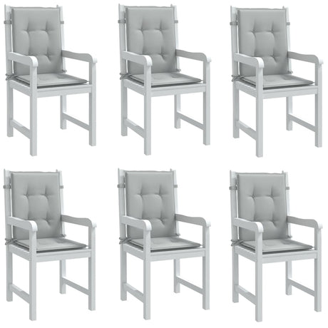 Vidaxx coussins de chaise 6 pcs dossier bas 100x50x4 cm tissu gris clair