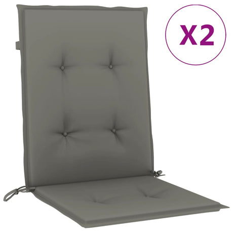 Vidaxx coussins de chaise 2 pcs dossier bas 100x50x4 cm tissu gris foncé