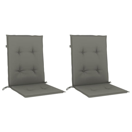 Vidaxx coussins de chaise 2 pcs dossier bas 100x50x4 cm tissu gris foncé