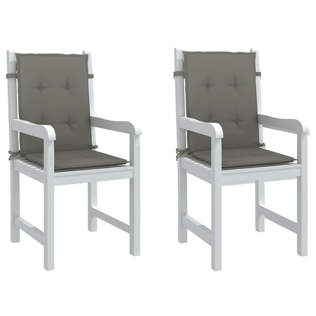 Vidaxx coussins de chaise 2 pcs dossier bas 100x50x4 cm tissu gris foncé
