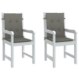 Vidaxx coussins de chaise 2 pcs dossier bas 100x50x4 cm tissu gris foncé