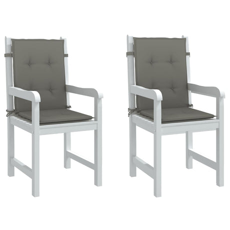 Vidaxx coussins de chaise 2 pcs dossier bas 100x50x4 cm tissu gris foncé