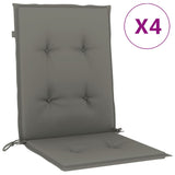 Vidaxx coussins de chaise 4 pcs dossier bas 100x50x4 cm tissu gris foncé