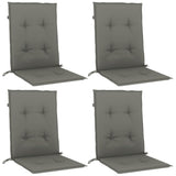 Vidaxx coussins de chaise 4 pcs dossier bas 100x50x4 cm tissu gris foncé