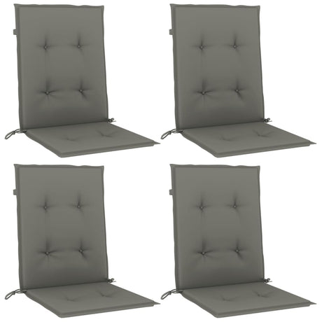 Vidaxx coussins de chaise 4 pcs dossier bas 100x50x4 cm tissu gris foncé