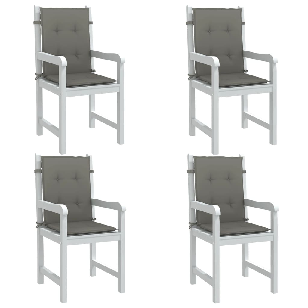 Vidaxx coussins de chaise 4 pcs dossier bas 100x50x4 cm tissu gris foncé